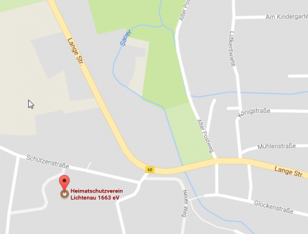 Anfahrtskizze zur Schützenhalle Lichtenau (Quelle: Google Maps)